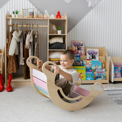 Ensemble - bascule / planche à double face / chaise - couleurs pastel BusyKids Europe s.r.o.
