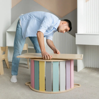 Ensemble - bascule / planche à double face / chaise - couleurs pastel BusyKids Europe s.r.o.