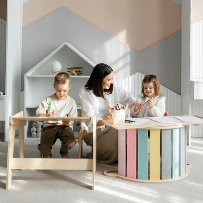 Ensemble - bascule / planche à double face / chaise - couleurs pastel BusyKids Europe s.r.o.