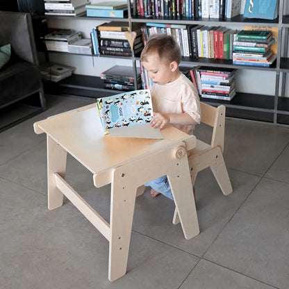 Ensemble - table et chaise évolutives pour jeunes enfants - nature BusyKids Europe s.r.o.