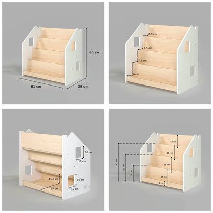 Ensemble - Bibliothèque enfant + Étagère à jouets - Couleur blanche BusyKids Europe s.r.o.