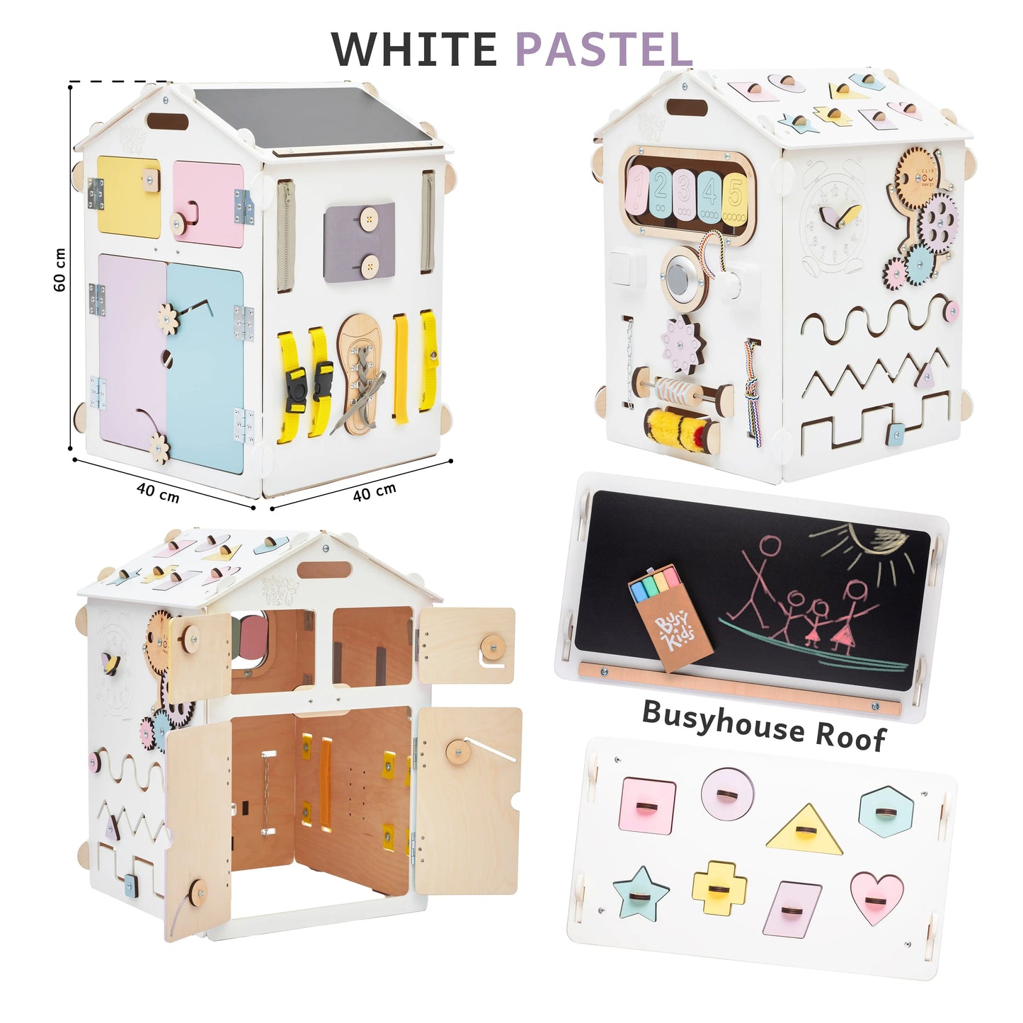 Busy board Maisonnette éducative en bois - blanche BusyKids Europe s.r.o.
