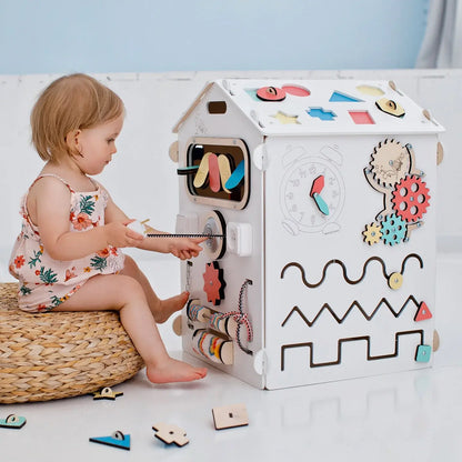 Busy board Maisonnette éducative en bois - blanche BusyKids Europe s.r.o.