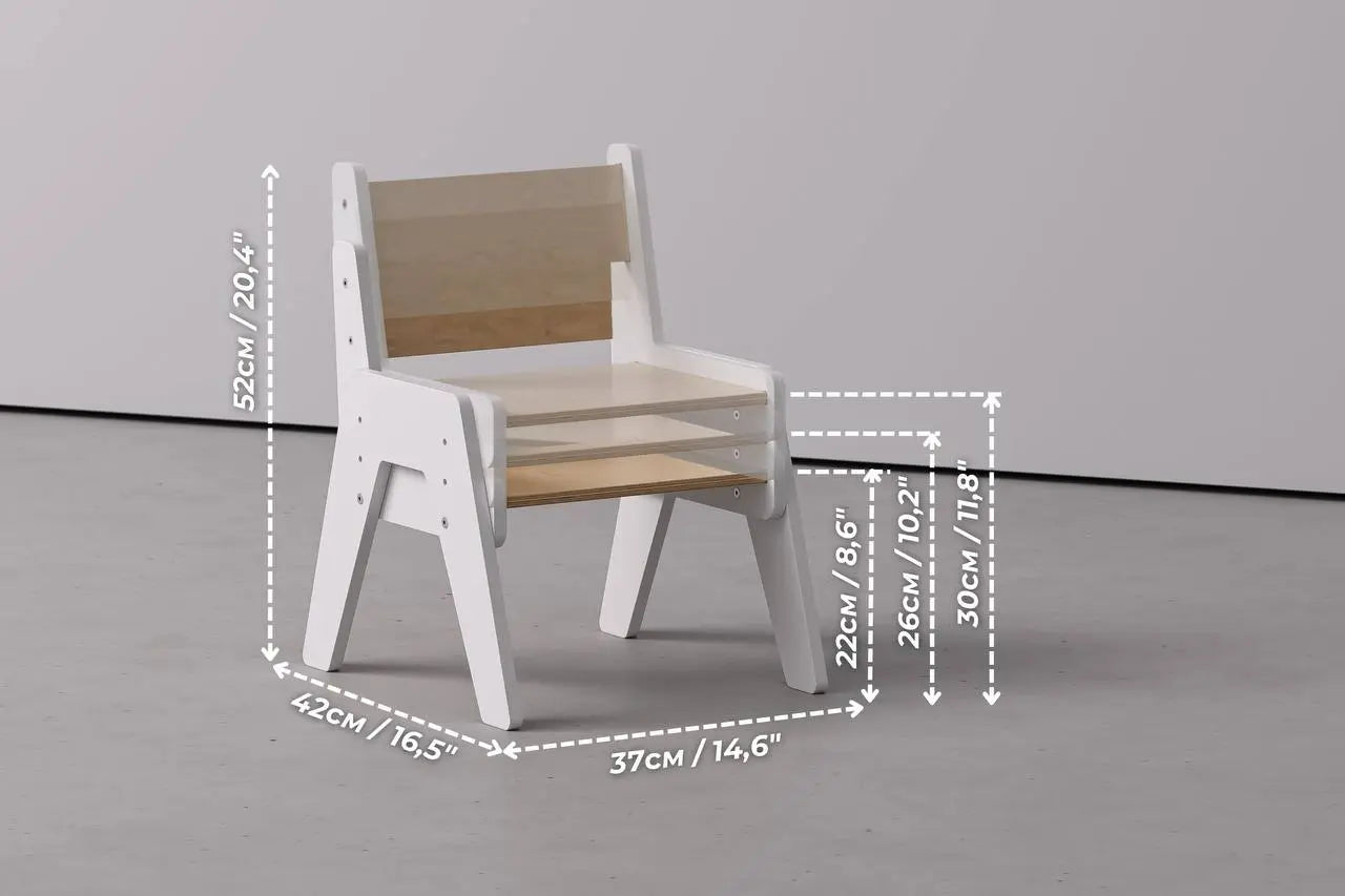 Ensemble - table et chaise évolutives pour jeunes enfants - blanche BusyKids Europe s.r.o.