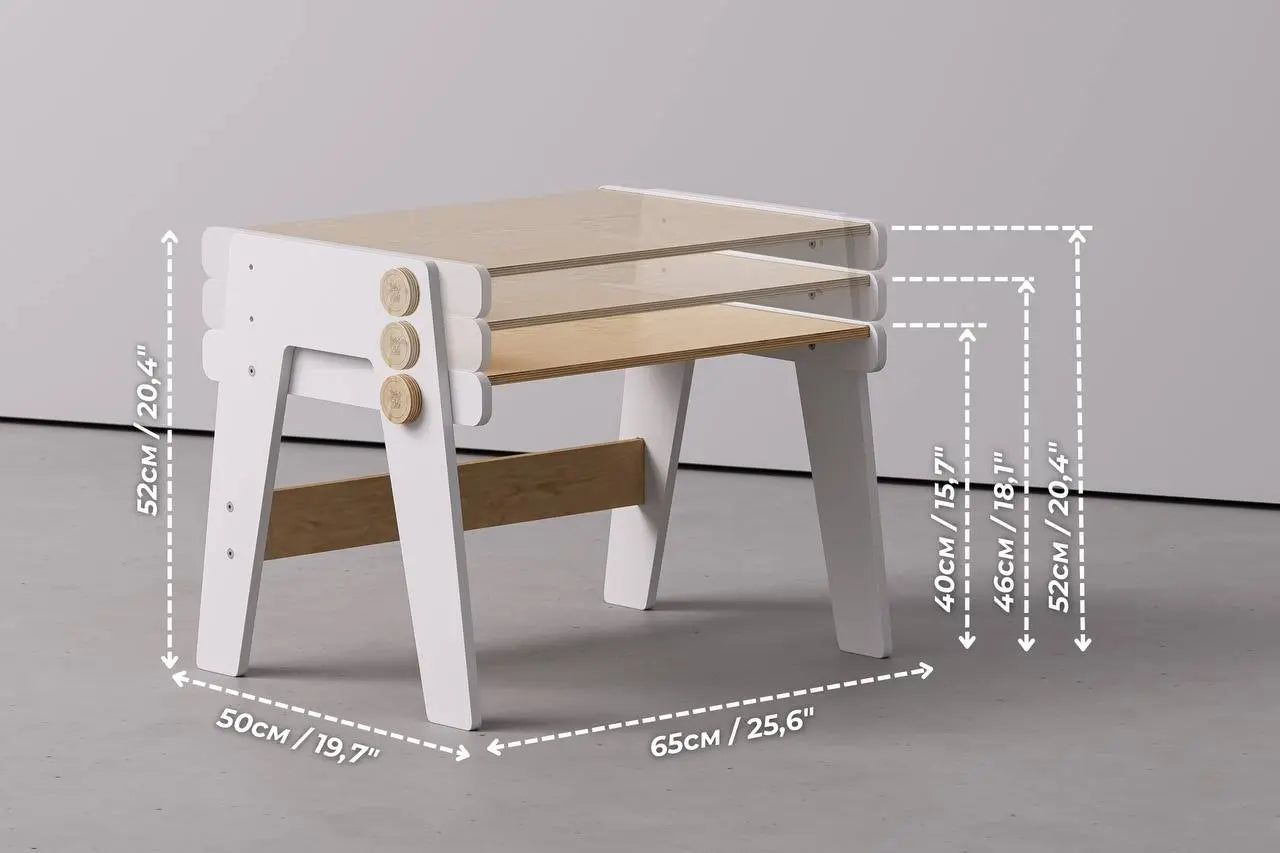 Ensemble - table et chaise évolutives pour jeunes enfants - blanche BusyKids Europe s.r.o.