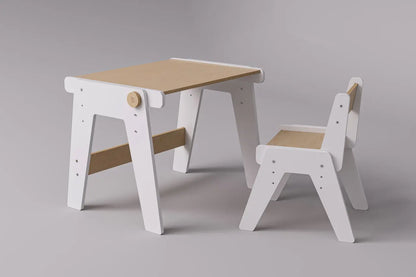 Ensemble - table et chaise évolutives pour jeunes enfants - blanche BusyKids Europe s.r.o.