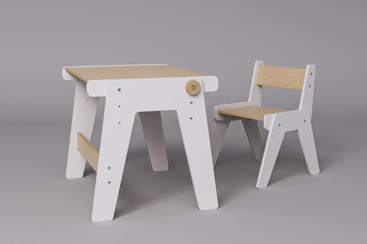 Ensemble - table et chaise évolutives pour jeunes enfants - blanche BusyKids Europe s.r.o.