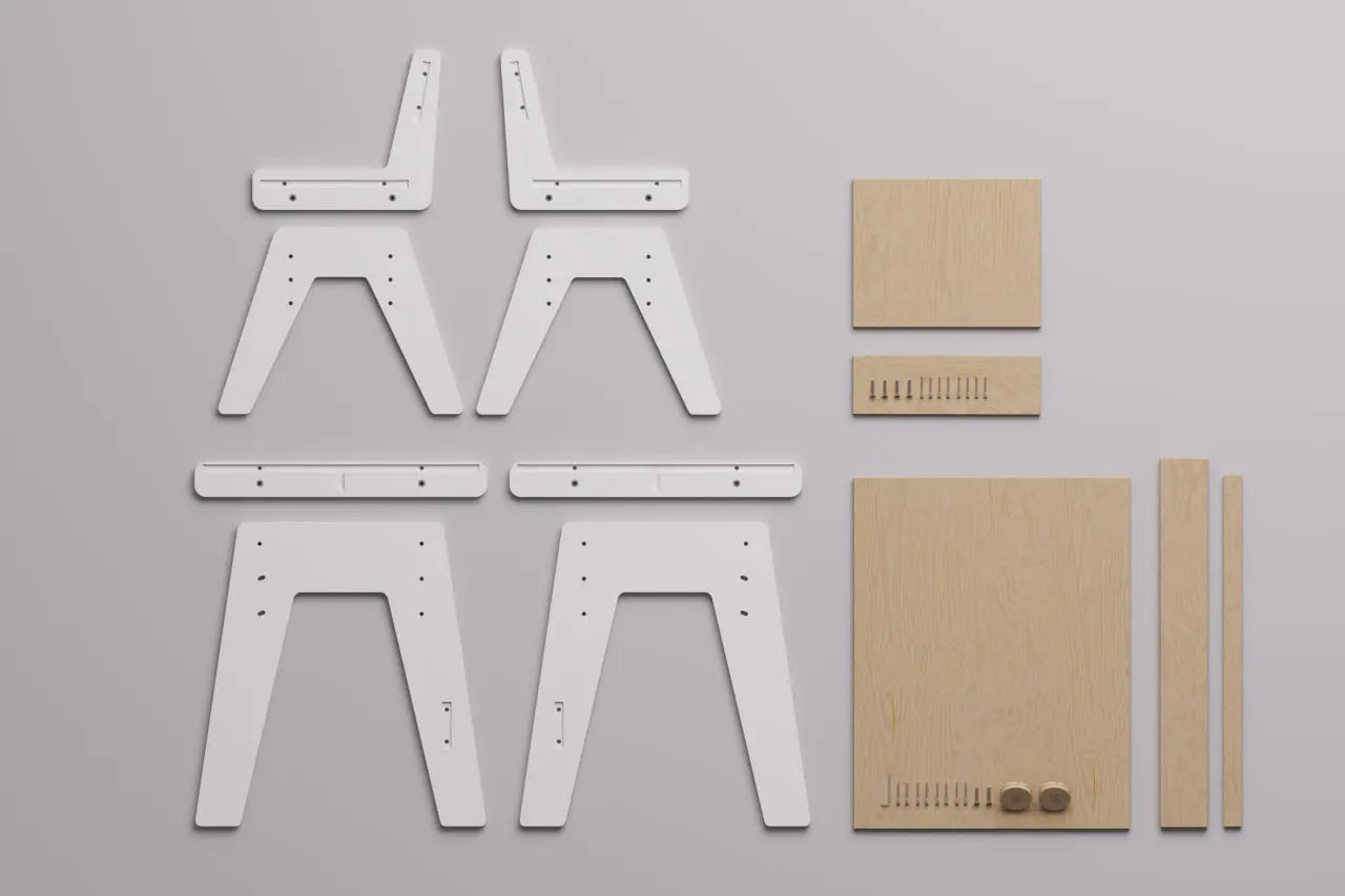 Ensemble - table et chaise évolutives pour jeunes enfants - blanche BusyKids Europe s.r.o.