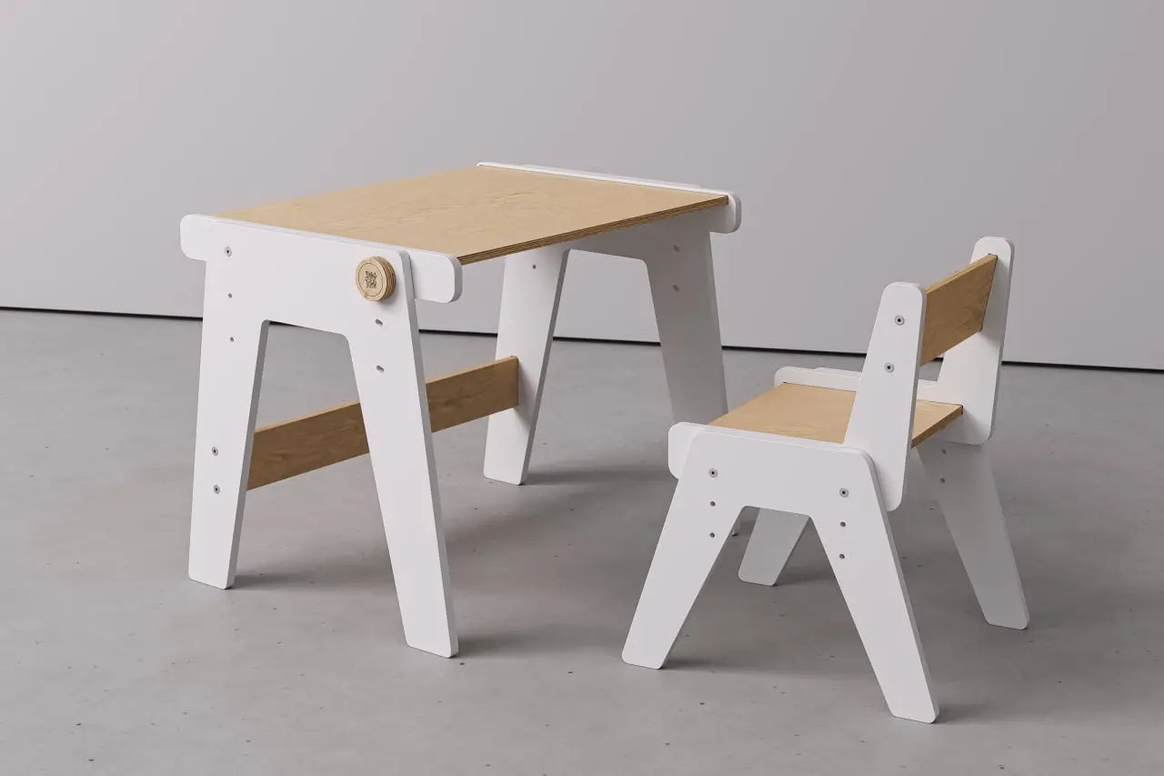 Ensemble - table et chaise évolutives pour jeunes enfants - blanche BusyKids Europe s.r.o.