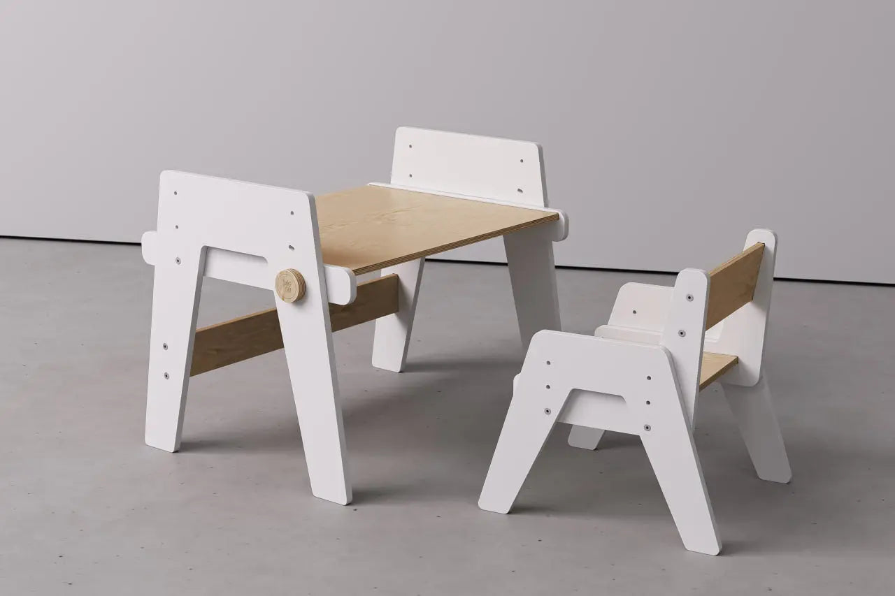 Ensemble - table et chaise évolutives pour jeunes enfants - blanche BusyKids Europe s.r.o.