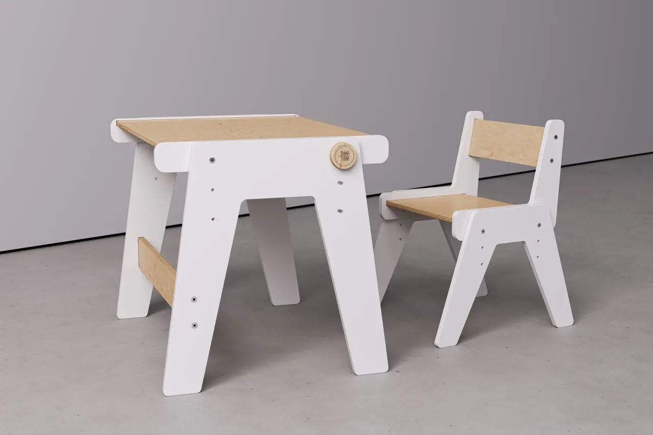 Ensemble - table et chaise évolutives pour jeunes enfants - blanche BusyKids Europe s.r.o.