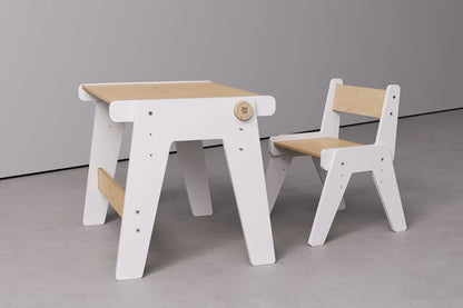 Ensemble - table et chaise évolutives pour jeunes enfants - blanche BusyKids Europe s.r.o.