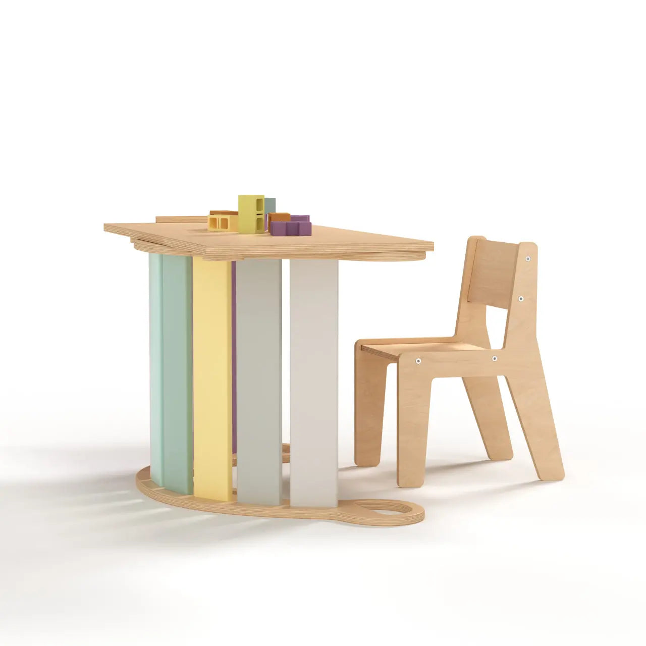 Ensemble - bascule / planche à double face / chaise - couleurs pastel BusyKids Europe s.r.o.