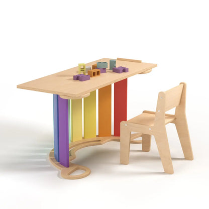 Ensemble - bascule / planche à double face / chaise - couleur arc-en-ciel BusyKids Europe s.r.o.