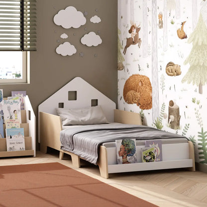 Lit Montessori extensible en forme de maison avec éclairage LED – Couleur blanche BusyKids Europe s.r.o.