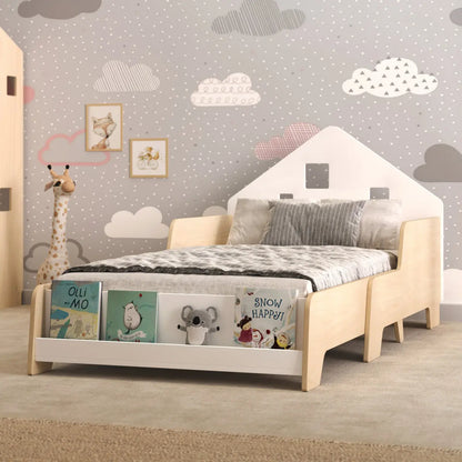 Lit Montessori extensible en forme de maison avec éclairage LED – Couleur blanche BusyKids Europe s.r.o.