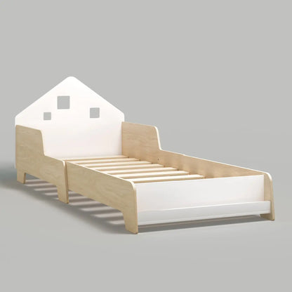 Lit Montessori extensible en forme de maison avec éclairage LED – Couleur blanche BusyKids Europe s.r.o.