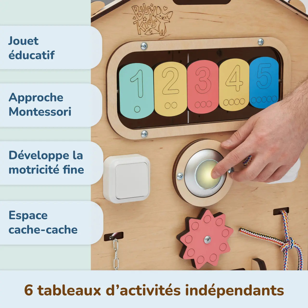 Busy board Maisonnette éducative en bois - natura BusyKids Europe s.r.o.