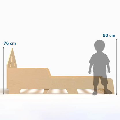 Lit montessori extensible en forme de maison avec éclairage LED BusyKids Europe s.r.o.