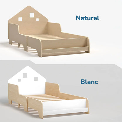 Lit montessori extensible en forme de maison avec éclairage LED BusyKids Europe s.r.o.
