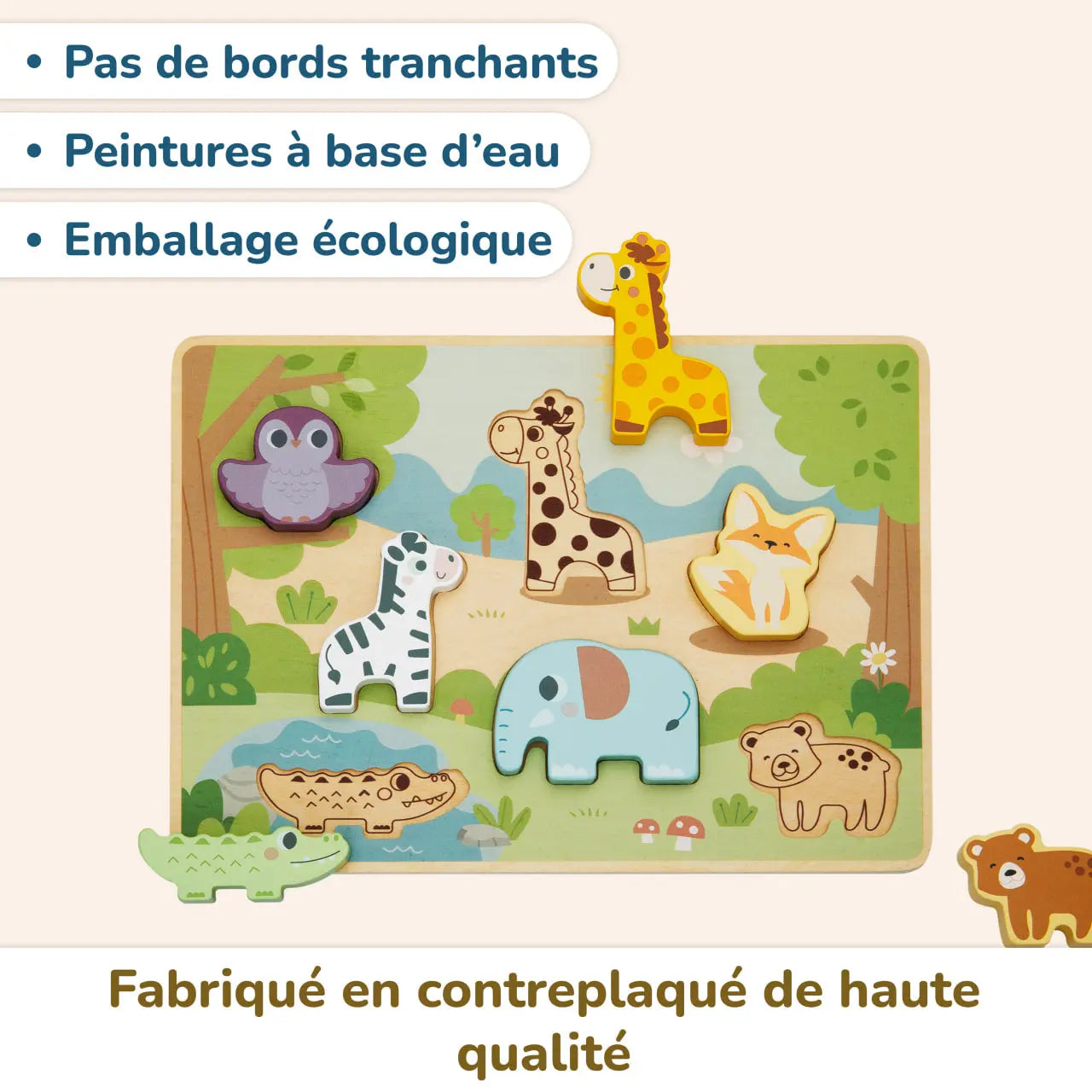 Puzzle en bois pour enfants avec animaux de BusyKids BusyKids Europe s.r.o.