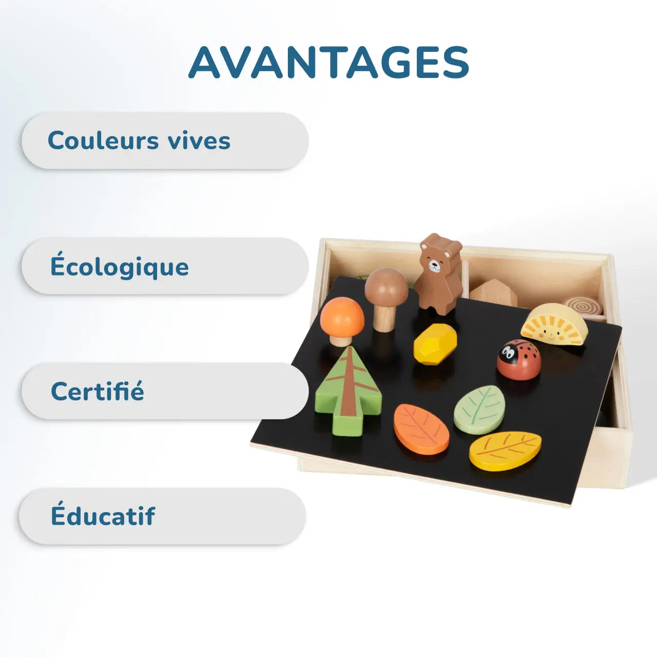 Set de figurines en bois Montessori "La Forêt" BusyKids Europe s.r.o.