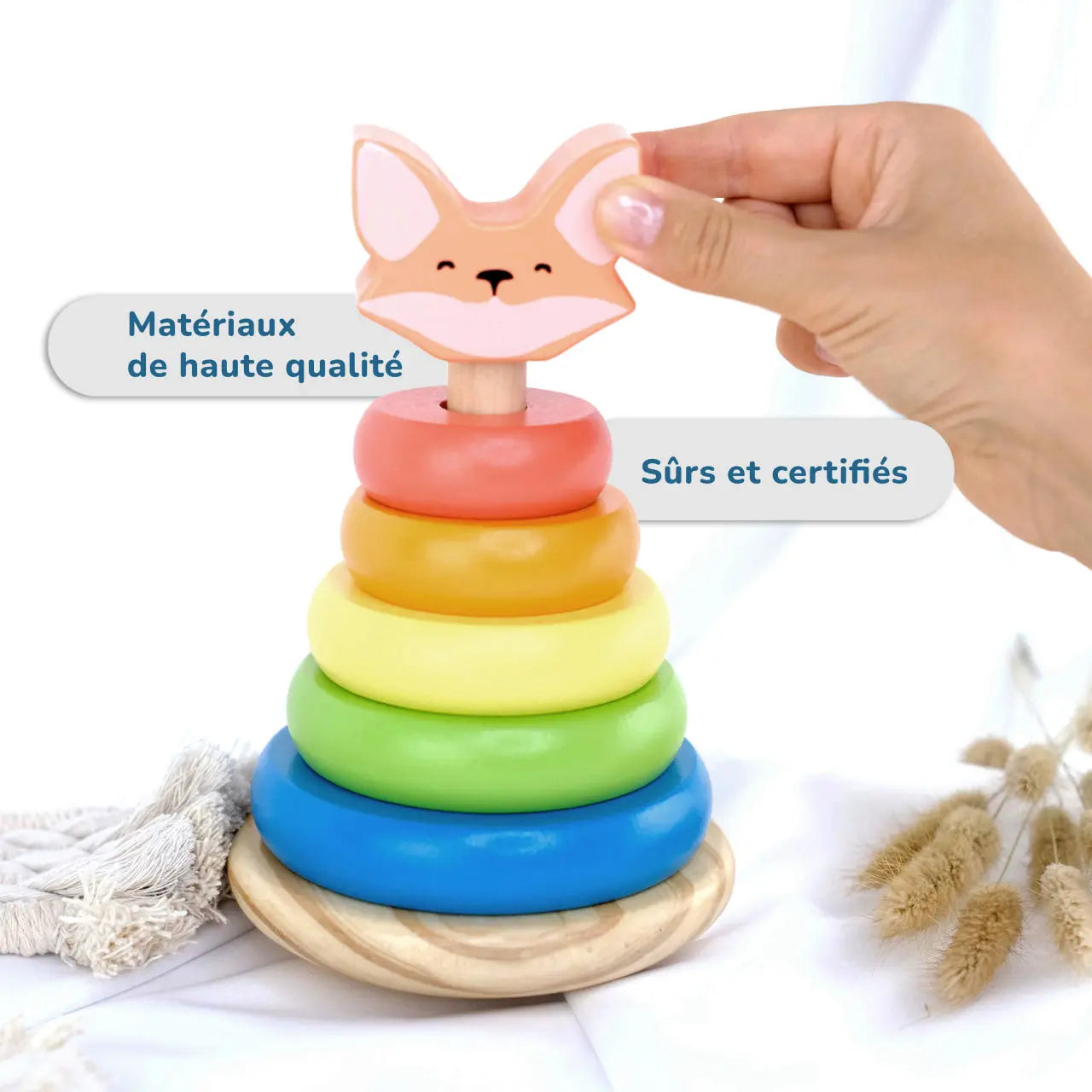 Pyramide en bois pour enfants "Renardeau" de BusyKids BusyKids Europe s.r.o.