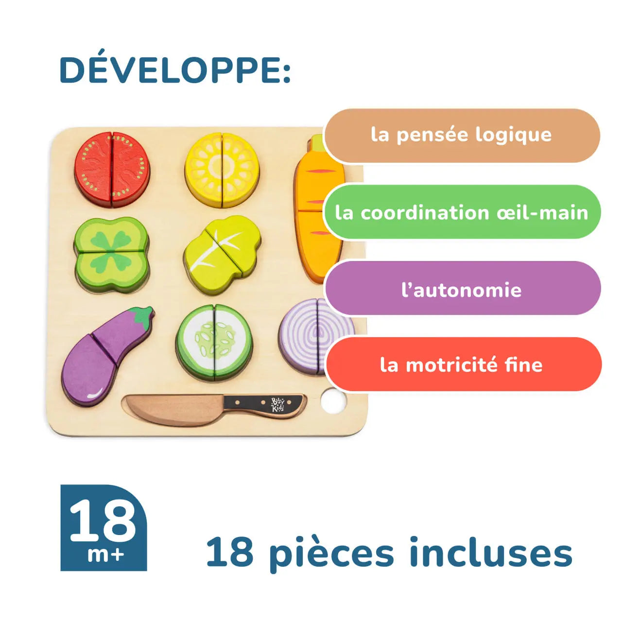Le trieur en bois  Montessori "Légumes" pour enfants BusyKids Europe s.r.o.