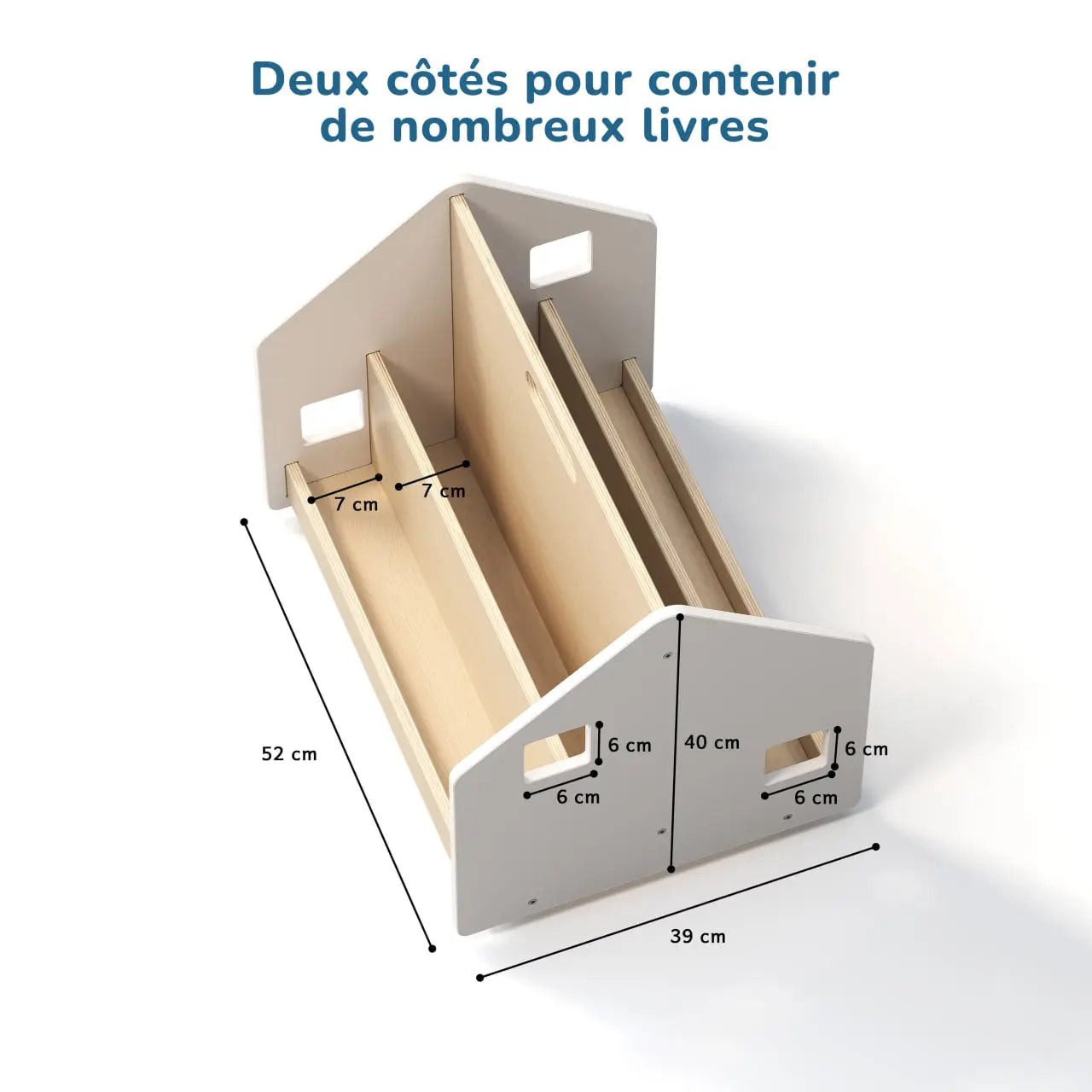 Bibliothèque enfant double-face sur roulettes - Couleur blanche BusyKids Europe s.r.o.