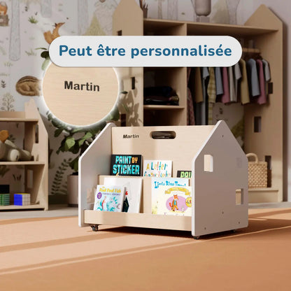 Bibliothèque enfant double-face sur roulettes - Couleur blanche BusyKids Europe s.r.o.