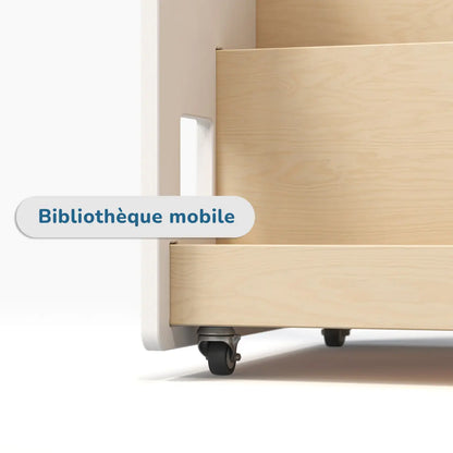 Bibliothèque enfant double-face sur roulettes - Couleur blanche BusyKids Europe s.r.o.