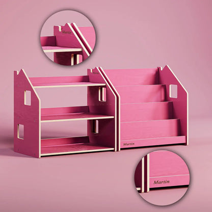 Ensemble - Bibliothèque enfant + Étagère à jouets - édition limitée