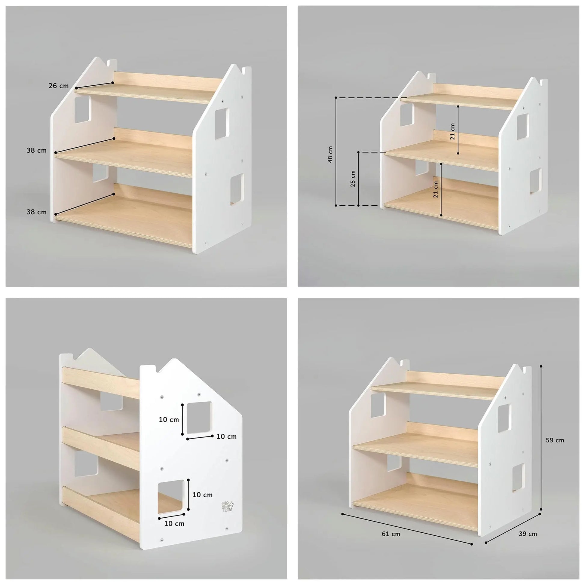 Ensemble - Bibliothèque enfant + Étagère à jouets - Couleur blanche BusyKids Europe s.r.o.